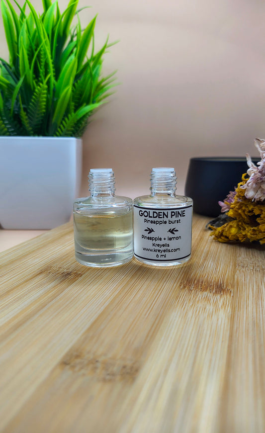 Golden Pine – Essential Oil Blend for Car Diffuser (Wood Cap Bottle)